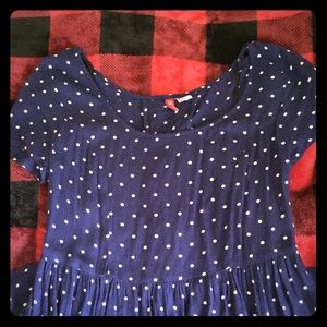 Navy polka dot dress